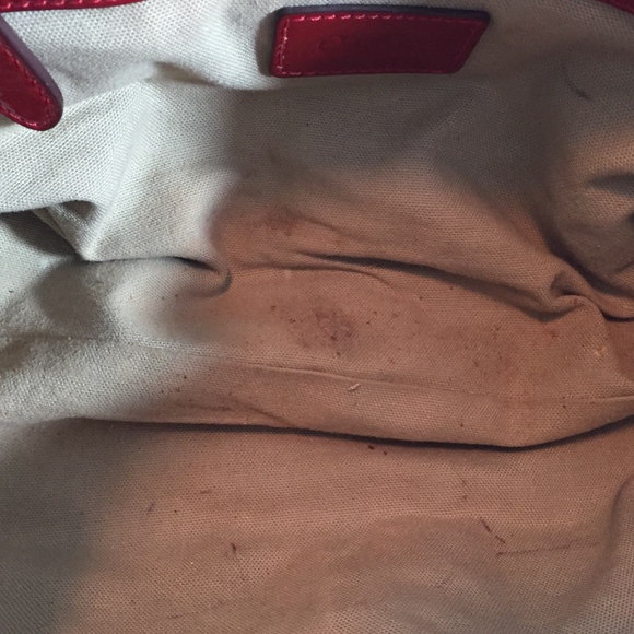 Cole Haan Red Patent Leather Frame Satchel Handbag